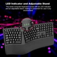 thumbnail image 4 of Ergonomic Keyboard Wired Keyboard K110 Arched Keyboard Curved Keys Padded Palm Rest Full Size Keyboard Expression Keys Business Office 110 Keys Black, 4 of 7
