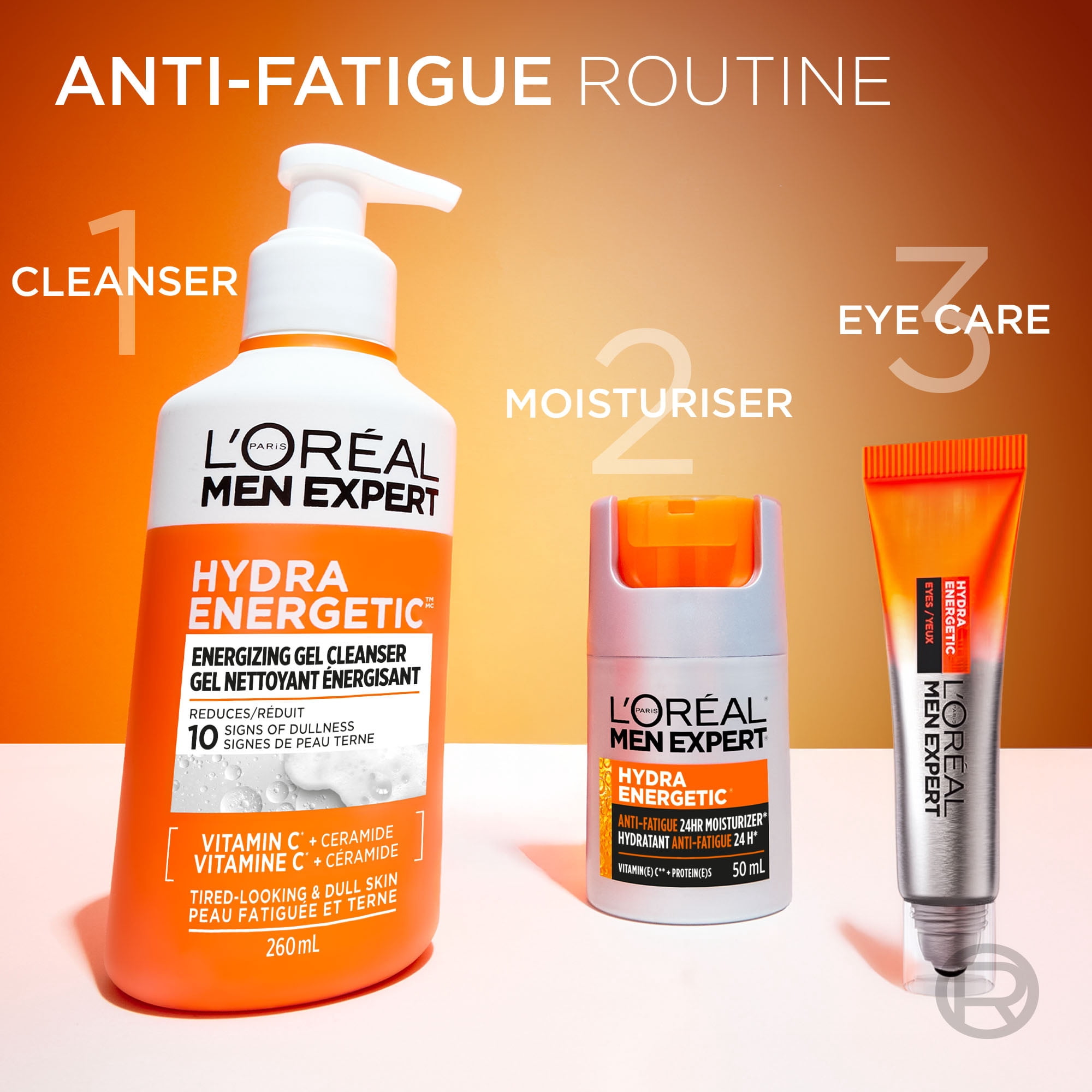 L'Oréal Men Expert Hydra Energetic Nettoyant Visage à la Vitamine C, 260 ml