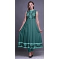thumbnail image 2 of Bimba Robe Anarkali à Fleurs Vert Sarcelle pour Femmes, Kurti Imprimée Ethnique Indienne, Longue Kurta, Robe de Soirée, Très Grand, 2 of 6