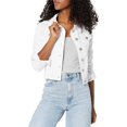 thumbnail image 1 of YDX Women's Jeans Denim Jacket Raw Hem Cropped in Black, Ripped White, Medium, 1 of 2