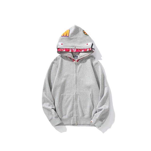 QJUHUNG Chandail à Capuchon en Coton BAPE Shark Street Camouflage Veste à Double Capuchon CAMO Noir