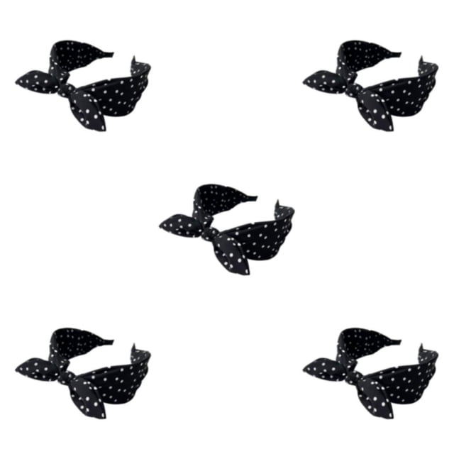 VONKY Korean Style Hair Bands For Women Comfortable And Sweat Absorbent Lightweight Black 5Set
