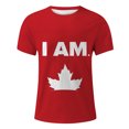 thumbnail image 3 of LUOGENLI T-shirts pour Hommes pour Homme Été Canada Fête de l'Indépendance Fête Nationale pour Imprimé Drapeau Rétro Col Rond Manches Courtes Hauts T-shirts Amusants pour Hommes T-shirts Graphiques Pâques TTG, 3 of 4