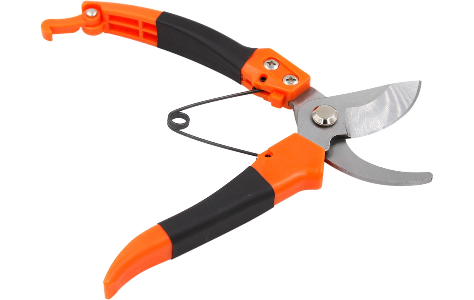 Bypass Pruning Shears for Gardening Stainless Steel Blades Ergonomic Rubber Grip Orange Heavy Duty Hand Pruner
