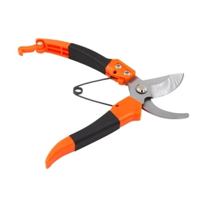 Bypass Pruning Shears for Gardening Stainless Steel Blades Ergonomic Rubber Grip Orange Heavy Duty Hand Pruner