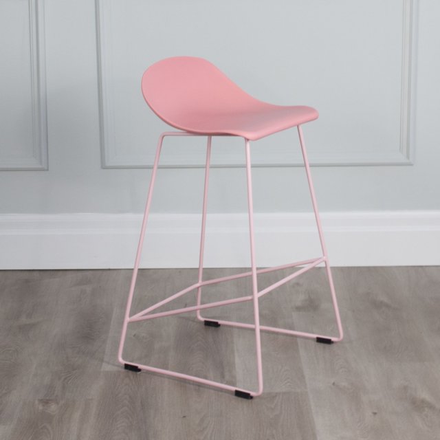 Tabouret de Comptoir Escape à Base Moderne en Plastique et Métal de Qualité Contractuelle (Ensemble de 2)