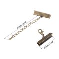 thumbnail image 2 of Unique Bargains 10Set Ribbon Crimp Clamp Ends Lobster Claw Clasps & Chain 25mm Bronze Tone for DIY, 2 of 7