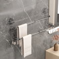 thumbnail image 1 of Kadlawus Double Rod Towel Rack for Bathroom, Retractable Suction Cup Towel Holder, Punch Free Plastic Storage Rack for Towels, Washcloths, 1 of 6