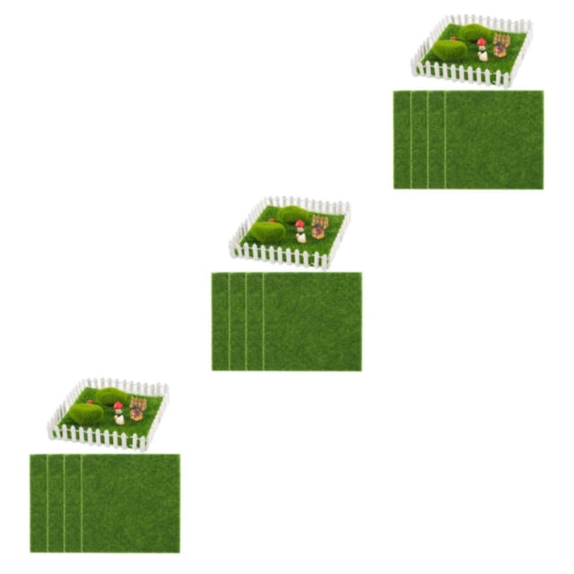 Maytalsory 4pack/lot Realistic Appearance Artificial Grass Mat For Home Decor And Garden ABS Synthetic Artificial Grass Smooth Line 3Set