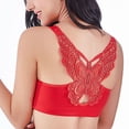 thumbnail image 3 of Mrat Women's Bra Wire Free Underwear Front Closure Backless Bra S-78 Red-A 50C, 3 of 6