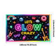 thumbnail image 2 of Neon Lights Glow Party Banner Retro Design Disco Theme for Birthday Party Indoor Decoration Dance Event, 2 of 5