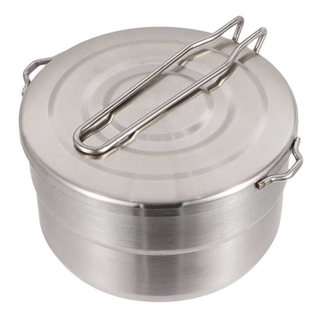 MasteelfCA Stainless Steel Outdoor Camping Pot Portable Mountaineering Cooking Pot