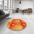 thumbnail image 4 of Ahgly Company Tapis Rond Lavable en Machine Intérieur Transitionnel Rouge Néon, 4 Pieds Rond, 4 of 7