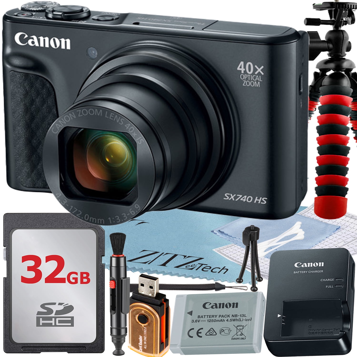 Canon PowerShot SX740 HS Digital Camera (Black) with 40x Optical