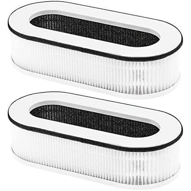 RP-AP068 Replacement Filter for RENPHO Air Purifier, compatible with models RP-AP068, RP-AP068W, RP-AP068B, and RP-AP068-F2. This 3-in-1 H13 True HEPA filter set includes two oval-shaped filters with a pleated white exterior and black inner lining, designed to capture fine particles and improve air quality.