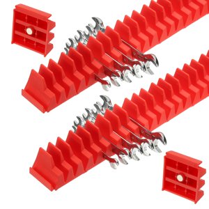 46pcs Magnetic Wrench Organizer for Tool Box, Magnetic Modular Wrench Organizer Holder Toolbox Universally for 46 Tools Drawer Chest Ratcheting Offset Wrenches, Red
