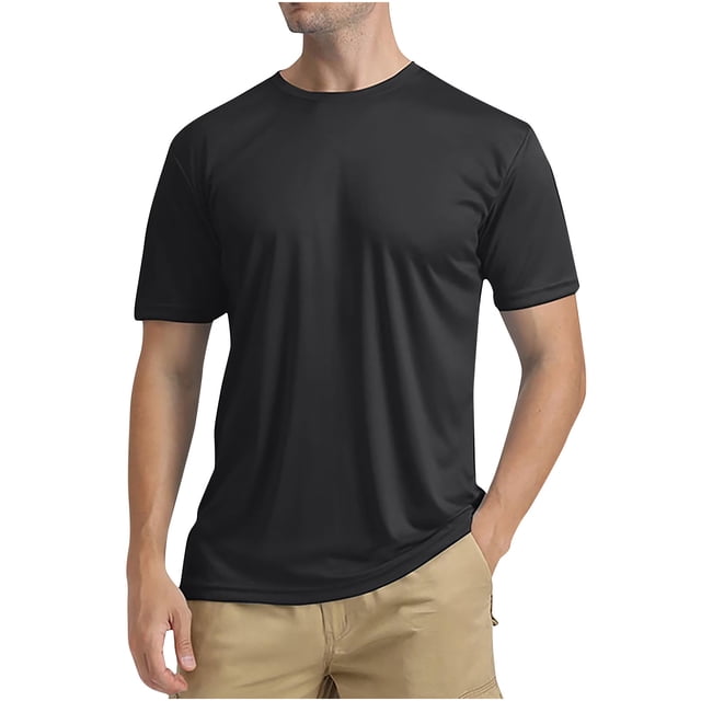 Shirts for Men, Mens Summer Solid Color Sunscreen Is Lightweight Breathable and Solid Color Short Sleeve Shirts