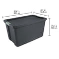 thumbnail image 3 of Sterilite 12 Pack 34 Gal Latch Tote, Stackable Plastic Storage Bin, Gray/Green, 3 of 7