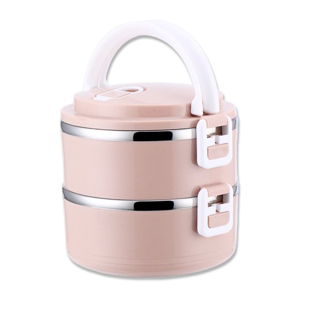Insulated Lunch Box Stackable Stainless Steel Food Container Leakproof Adult Kids Large Lunchbox Blue Dual-Layer