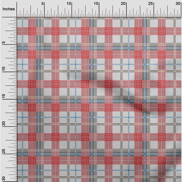 oneOone Viscose Jersey Fabric Tartan Check Printed Craft Fabric BTY 60 Inch Wide