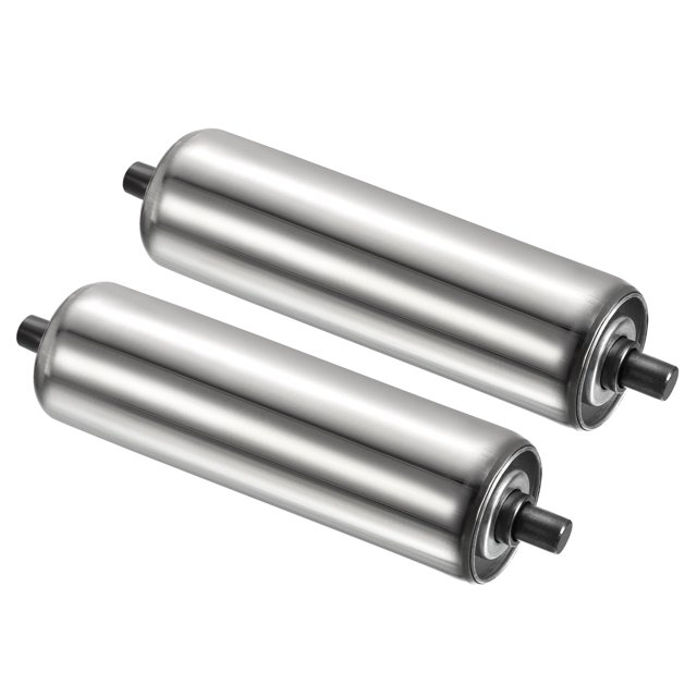 Unique Bargains Transmetteur à Gravité en Acier Inoxydable 2'x8' à Rouleau, Extrémité Galvanisée, Lot de 2