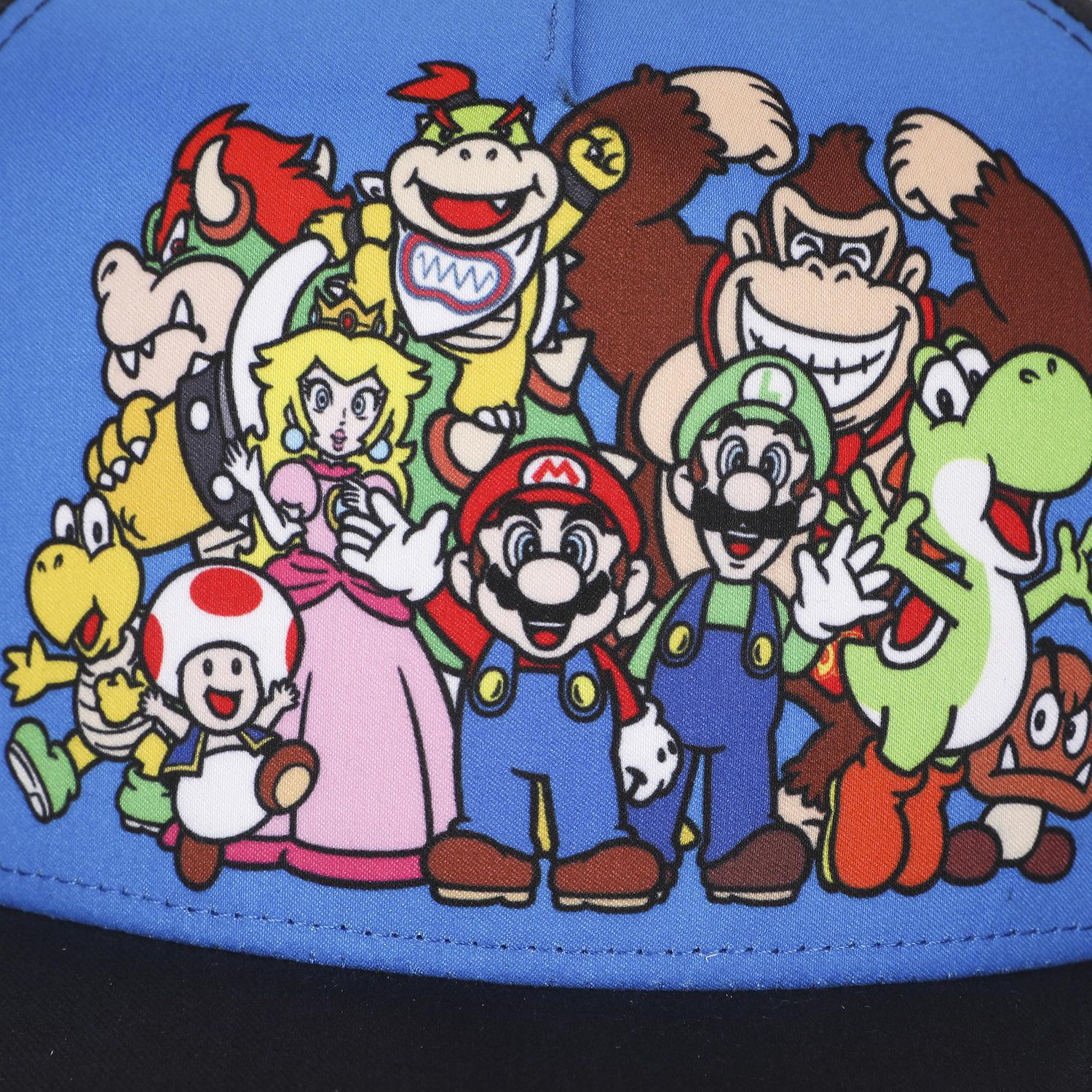 Chapeau Snapback Bleu et Noir Personnages Super Mario Bros.