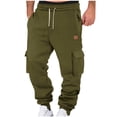 thumbnail image 1 of AherBiu Sweatpants For Men Fleece Lined Drawstring Elastic Waisted Joggers With Multi Pockets Outdoor Gym Workout Cargo Pants, 1 of 6