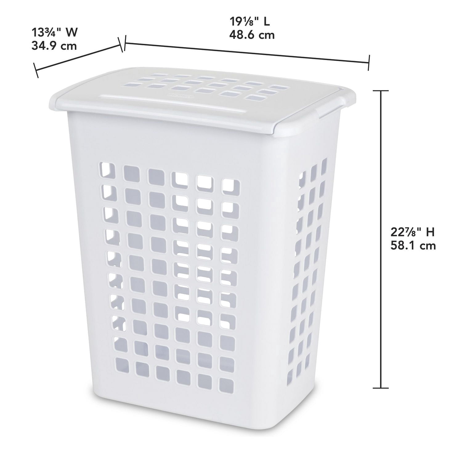 Panier à linge rectangulaire de Sterilite- blanc