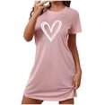 thumbnail image 1 of Rbaofujie Pyjama pour Filles Nuisette Courte Surdimensionnée pour Femmes Imprimée à Col Rond et Manches Courtes Robe Vêtements de Nuit pour Femmes, 1 of 6