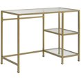 thumbnail image 1 of Crosley Furniture Aimee Glass Desk, Gold, 1 of 5