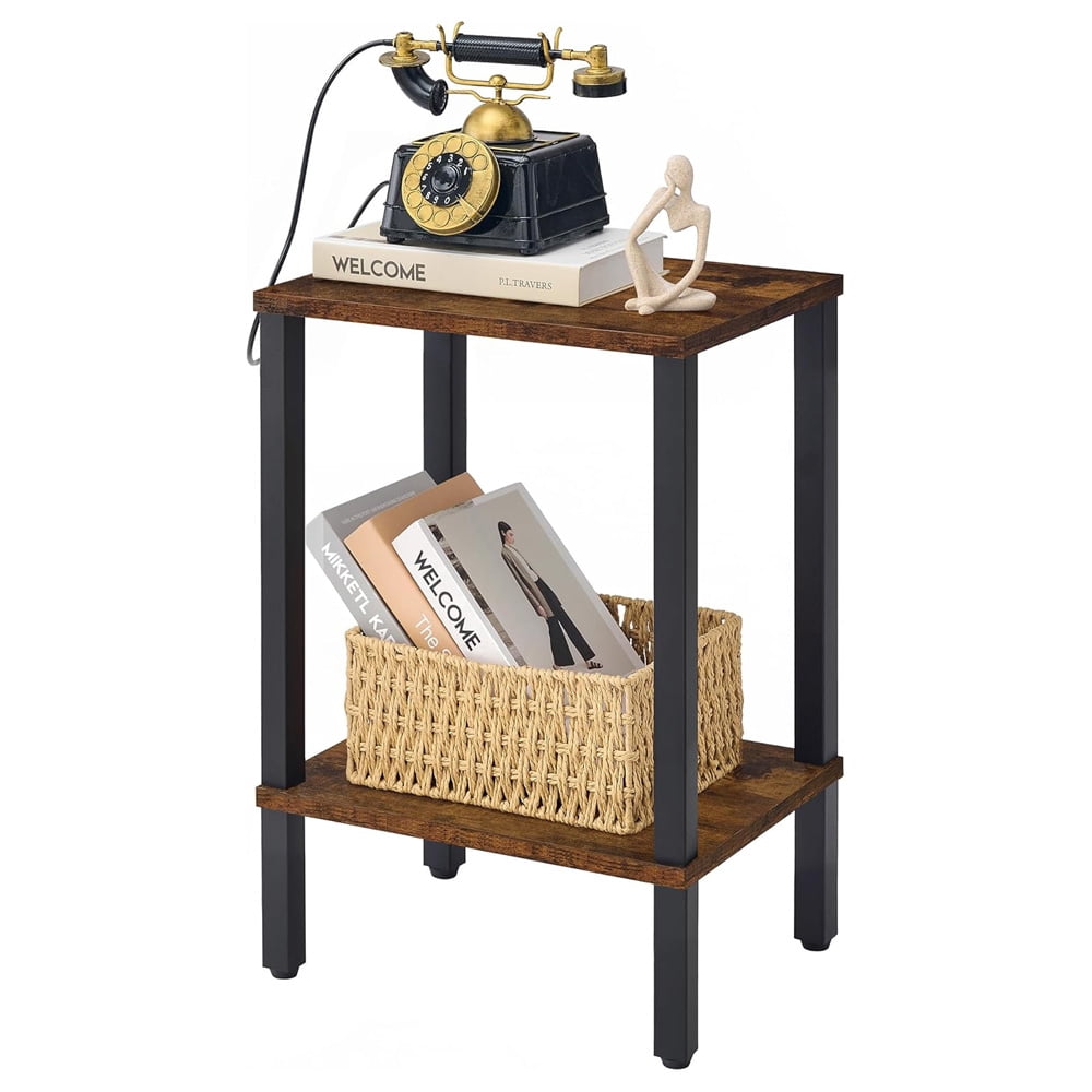 axGear End Table 2 Tier Bedside Nightstand Sofa Side Table Living Room Tea Table