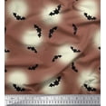 thumbnail image 1 of Soimoi Poly Georgette Fabric Moon & Bat Halloween Decor Fabric Printed Yard 52 Inch Wide, 1 of 3
