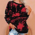 thumbnail image 1 of Liquidation à 50 % Chandail Surdimensionné pour Femmes 2023 Décontracté Manches Longues Col Rond Hauts Blouse Ample Chandail à Imprimé d'Halloween Graphique, 1 of 6