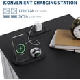 thumbnail image 4 of Royalbelle Nightstand with Charging Station, 2 Drawers USB Ports & Power Outlets Modern Bedside Table, 2PC, White, 4 of 8