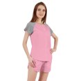 thumbnail image 3 of Inkmeso Solid 2 Pc Nightwear Set For Women Raglan Sleeves Button-Down Top & Shorts Sleepwear-52, 3 of 7