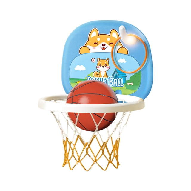 Blue Junior Basketball Set With Suction Cups Safe Soft Hoop Developmental Sport Toy For Active Toddlers