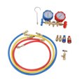 thumbnail image 2 of Refrigerant Manifold Gauge Set, Color Coded Scale Adhesive Nylon Resin Hose Air Conditioning Pressure Gauge  for R410 22 134A, 2 of 8