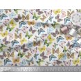 thumbnail image 3 of Soimoi White Poly Georgette Fabric Colorful Butterfly Print Sewing Fabric Yard 52 Inch Wide, 3 of 5