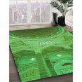 thumbnail image 3 of Ahgly Company Machine Washable Indoor Square Transitional Neon Green Area Rugs, 6' Square, 3 of 7
