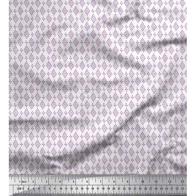 Soimoi Rayon Fabric Geometric Block Decor Fabric Printed Yard 42 Inch Wide
