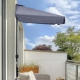 thumbnail image 2 of Outsunny Parasol Demi-Parasol de Patio 7,5 Pi Pare-Soleil, Manivelle, Gris, 2 of 10