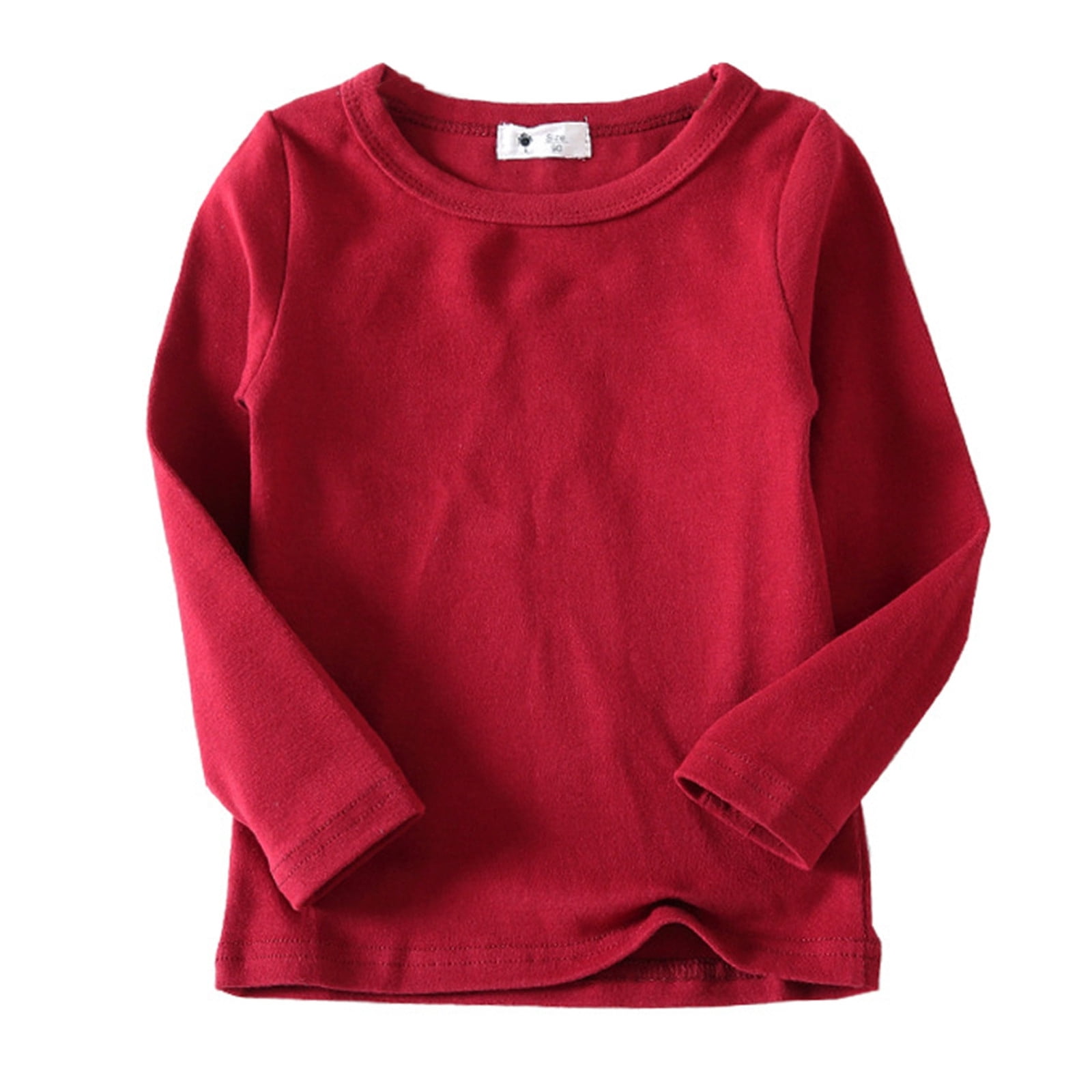 WEIYLL Graphic Tees for Girls Solid Basic Soft Unisex Long Sleeve Candy Spring Summer Going Out Tops for 7-8 Years
