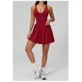 thumbnail image 2 of PISONIC Robe de Tennis à Col en V Profond avec Short Intégré et Soutien-Gorge Robe Athlétique pour Femmes Robe d'Entraînement de Golf d'Été avec Poches, 2 of 7