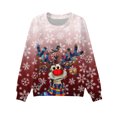 thumbnail image 4 of PMVFHDE Chandail Grande Taille en Liquidation Noël Enfants Mode Mignon Imprimé Col Rond Sans Capuche Manches Longues Chandail Vêtements Filles, Rouge Brique, 7-8 Ans, 4 of 7