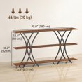 thumbnail image 3 of HOMCOM Table Console de 71 Pouces, Table d'Entrée Industrielle à 3 Niveaux, Brun Rustique, 3 of 10