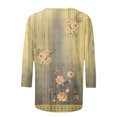 thumbnail image 4 of Hauts pour Femmes T-shirt Ample Imprimé de Mode pour Femmes Blouse à Manches 3/4 Col Rond Hauts Décontractés Hauts pour Femmes Manches 3/4 en Liquidation, 4 of 5