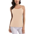 thumbnail image 4 of Charmo Camisole Basique pour Femme à Bretelles Spaghetti Ajustables avec Soutien-Gorge Intégré, Débardeur, Lot de 2, 4 of 7