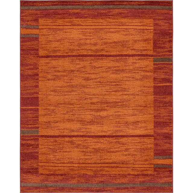 Unique Loom Tapis d'Automne Rustique 8' x 10' Rectangulaire en Terre Cuite / Burgundy