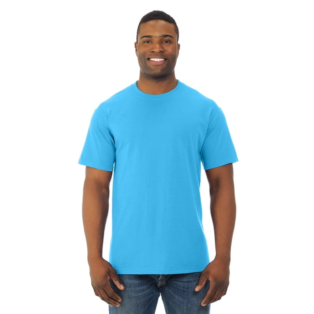 Fruit Of The Loom T-Shirt à Col Rond à Manches Courtes en Coton HD pour Hommes, 5TG, Bleu Aquatique