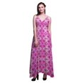 thumbnail image 1 of Bimba Tie-Dye Ladies Long Floral PrintDress Spaghetti Strap V Neck Maxi Beach Wear-Small, 1 of 6